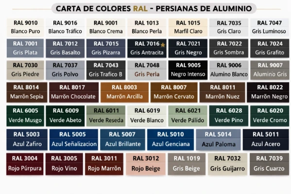rales lamas de aluminio